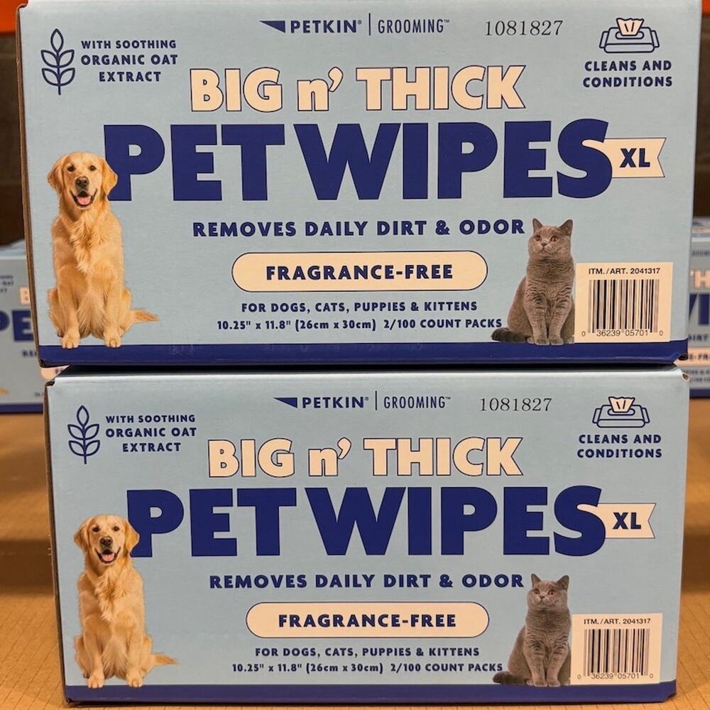 2 Perkins Grooming Big-N-Thick Pet Wipes